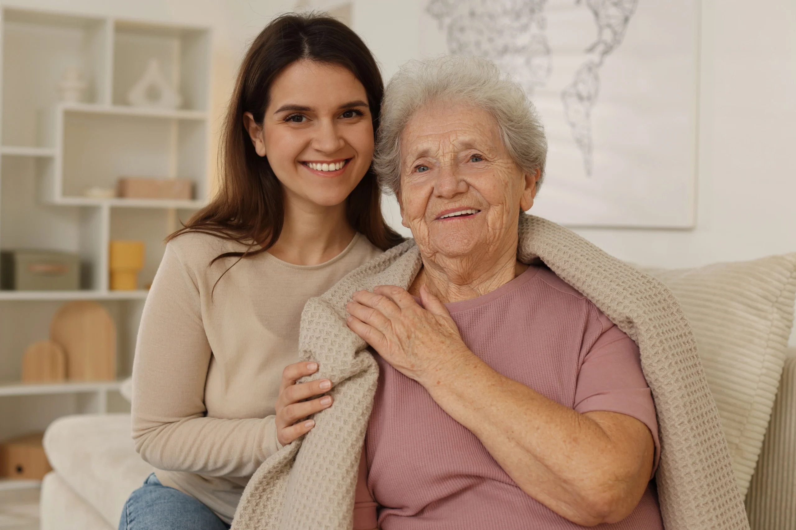 Home Care Boerne TX grandmother and her granddaughter smiling together